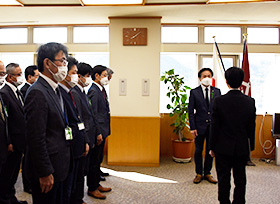 岡山県派遣職員発令（市長室）の画像1