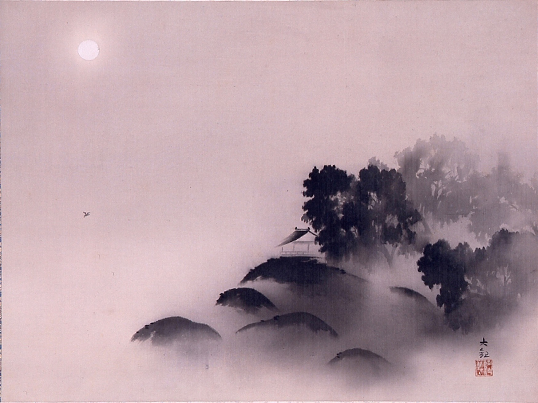 横山大観《月明》の画像