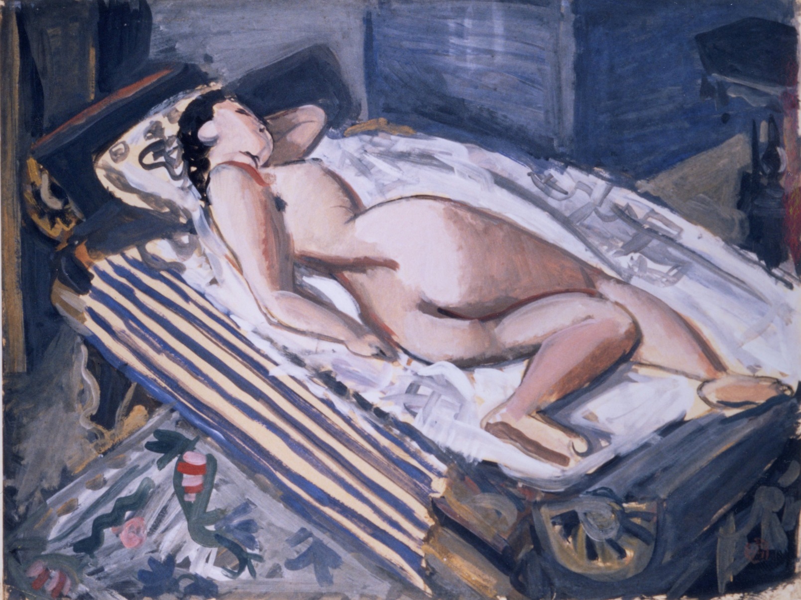 小出楢重《中国寝台の裸女》の画像