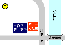 芳井分駐所のアクセスマップの画像
