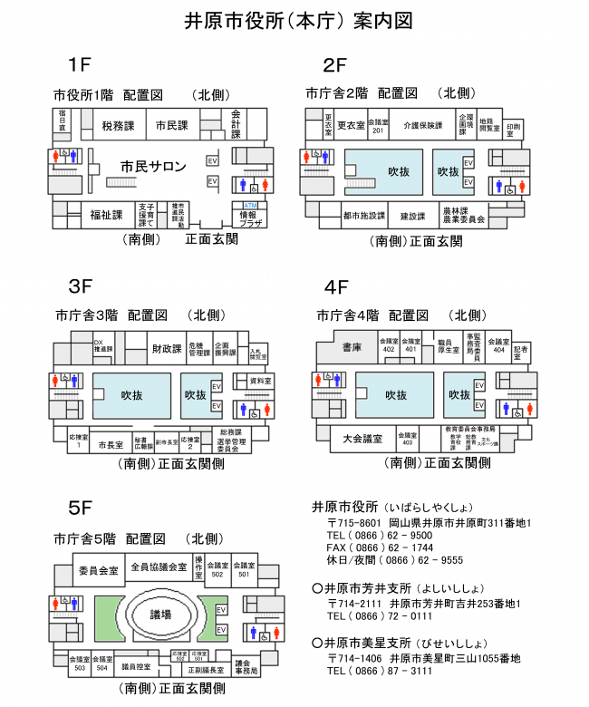 井原市役所案内図