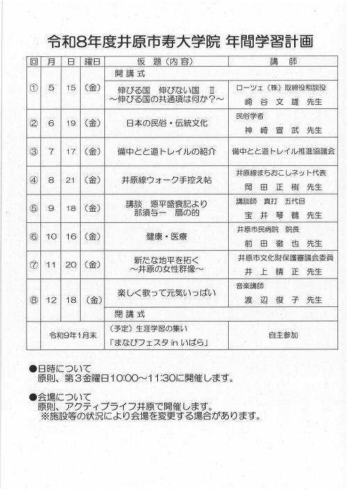 寿大学院学習計画