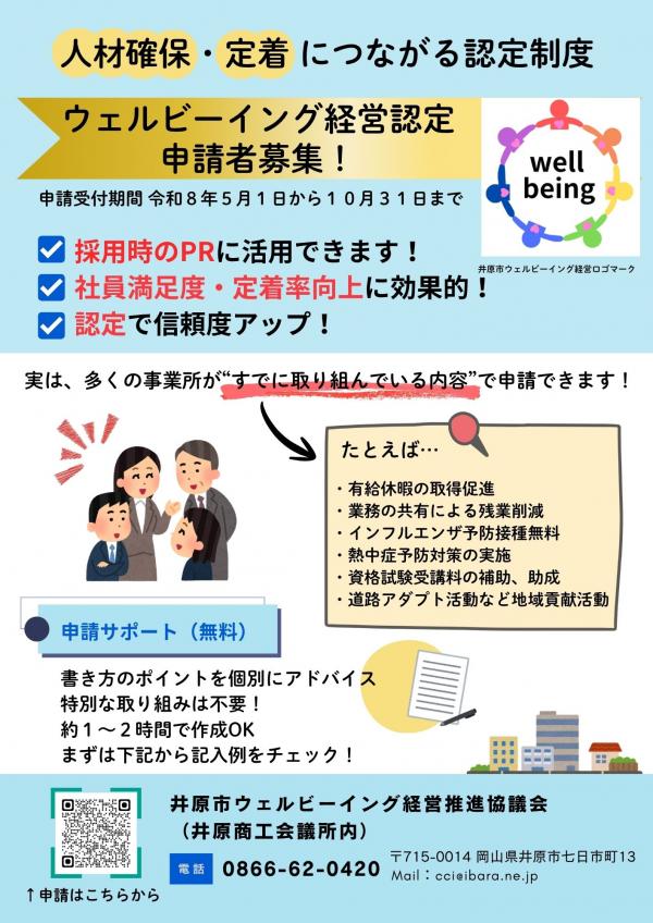 ウェルビーイング経営認定申請チラシ